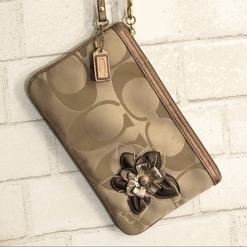 Authentic Coach Signature with Flower Clutch